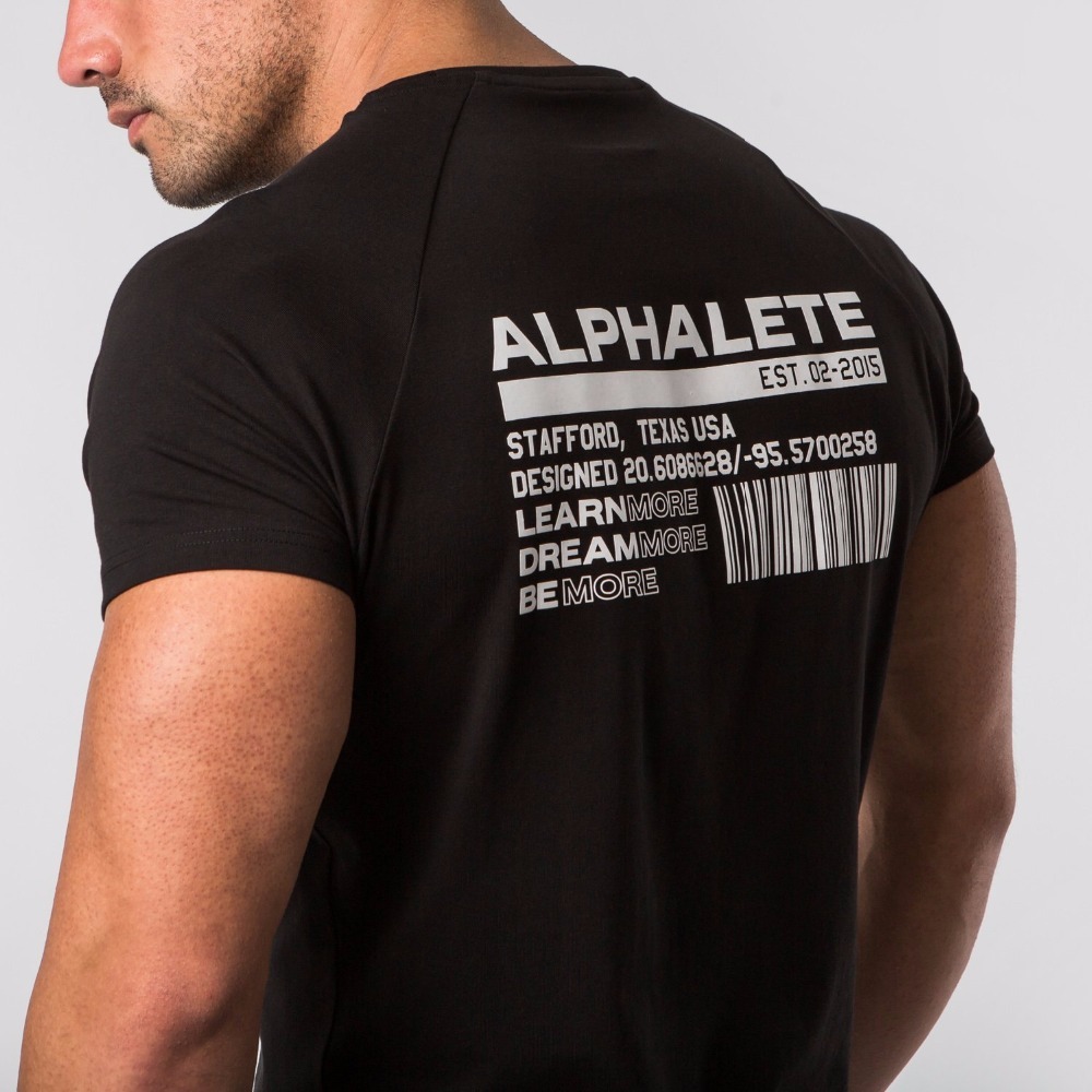 ALPHALETE Summer New Men Gyms T shirt Fitness Bodybuilding Slim Shirts Fashion Leisure Short Sleeved Cotton Tee Tops T200516