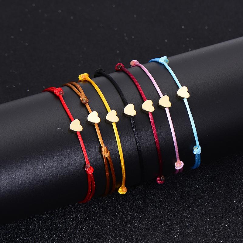 Gold Color Heart Bracelet Silver Handmade Jewelry Multicolor Rope Adjustable String Lucky Bracelet For Women Children
Gold Color Heart Bracelet Silver Handmade Jewelry Multicolor Rope Adjustable String Lucky Bracelet For Women Children