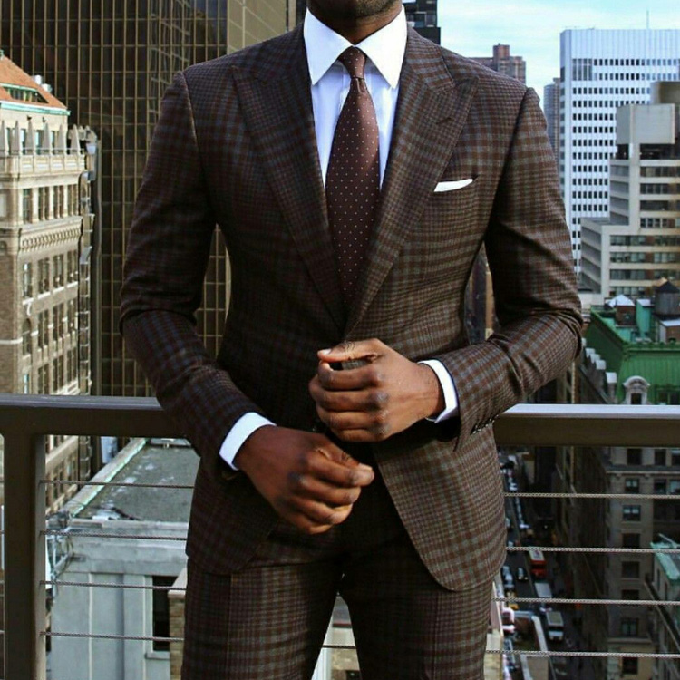 Fashion Design Men 2 Pieces Suit Wedding Tuxedos Best Groom Wear Notched Lapel Formal Prom Blazer(Jacket+Pants)