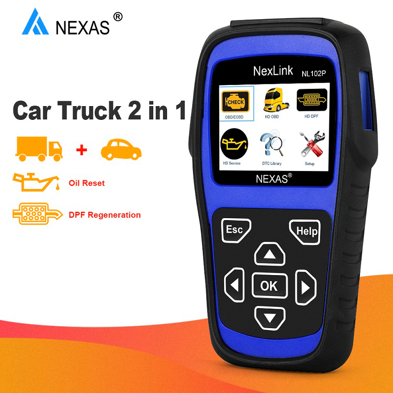 Nexas NL102P OBD2 Scanner Car Truck DPF Regenerate Oil Light Reset For Diesel Heavy Duty Trucks Diagnosis Obd 2 Diagnostic Tool
Nexas NL102P OBD2 Scanner Car Truck DPF Regenerate Oil Light Reset For Diesel Heavy Duty Trucks Diagnosis Obd 2 Diagnostic Tool