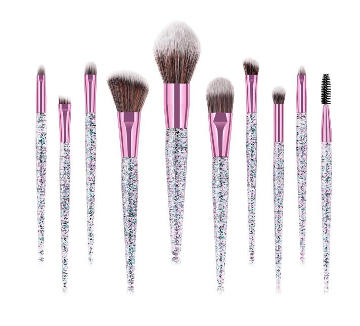 Professional 10pcs makeup brushes set crystal glitter handle make-up tools & accessories for eyeshadow eyebrow blush DHL Free
Professional 10pcs makeup brushes set crystal glitter handle make-up tools & accessories for eyeshadow eyebrow blush DHL Free