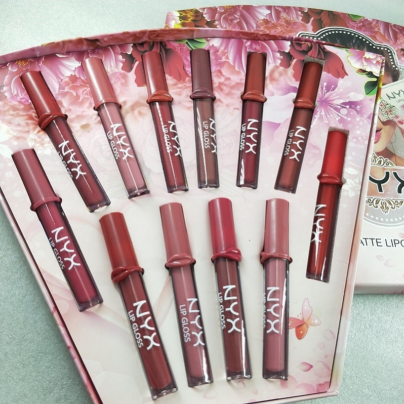 2020 Makeup NYX matte lipgloss nyx Lipsticks 12pcs set 12 colors Lip Gloss Liquid lipstick Cosmetics gift Waterproof Christmas droppshipping, Mixed color
2020 Makeup NYX matte lipgloss nyx Lipsticks 12pcs set 12 colors Lip Gloss Liquid lipstick Cosmetics gift Waterproof Christmas droppshipping, Mixed color