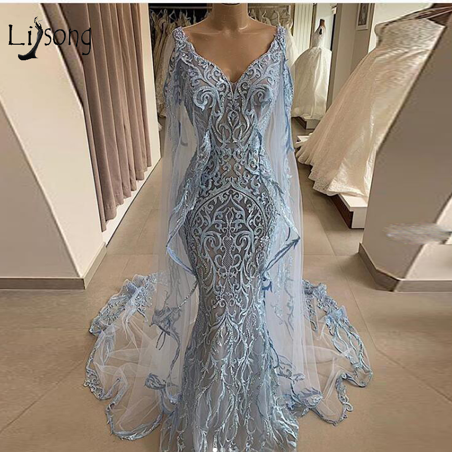 2020 Silver Full Lace Mermaid Wedding Dresses With Shawl Luxury African Plus Size V Neck See Through Bridal Gown Custom Made, Gold
2020 Silver Full Lace Mermaid Wedding Dresses With Shawl Luxury African Plus Size V Neck See Through Bridal Gown Custom Made, Gold