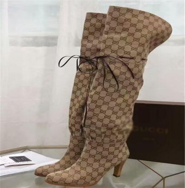 05w latest hot Women High Quality fashion Letter Canvas Over-the-knee Boot Girl Leather High Heel Rubber Outsole Boots
05w latest hot Women High Quality fashion Letter Canvas Over-the-knee Boot Girl Leather High Heel Rubber Outsole Boots