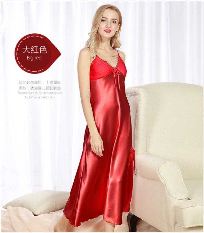 Summer women fashion sexy deep v-neck soft silk satin fabric patchwork nightdress female color bottom sweep ruffled nightgown, Number 2 color
Summer women fashion sexy deep v-neck soft silk satin fabric patchwork nightdress female color bottom sweep ruffled nightgown, Number 2 color