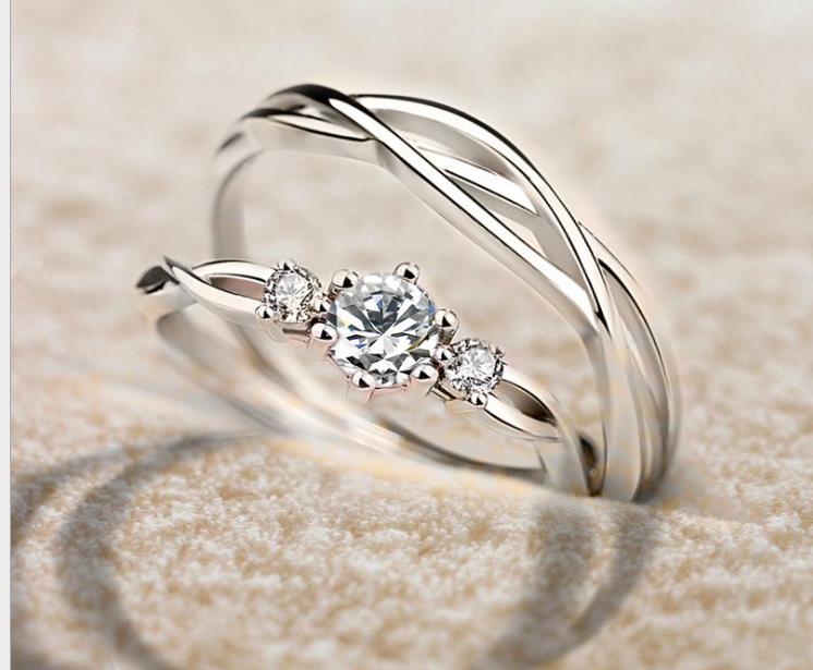 Pure silver couple ring original design of men's and women's pair ring