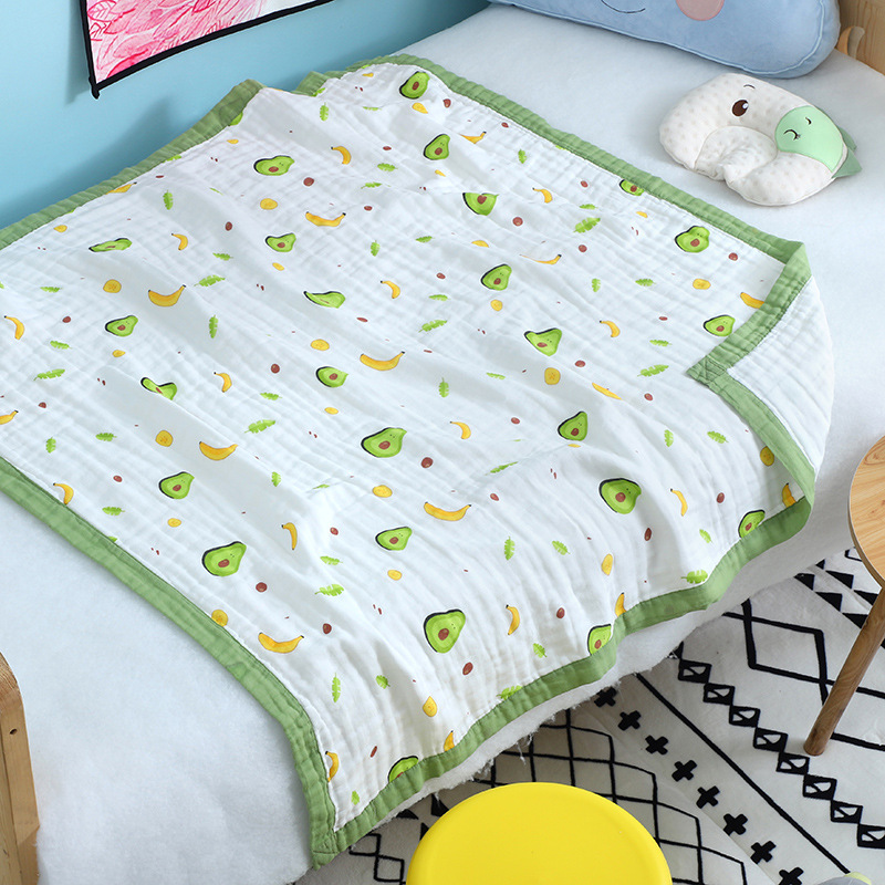 Fashion 6 Layers Muslin Cotton Baby Sleeping Blanket Swaddle Breathable Infant Kids Children Baby Blanket 110*115CM Quilt
