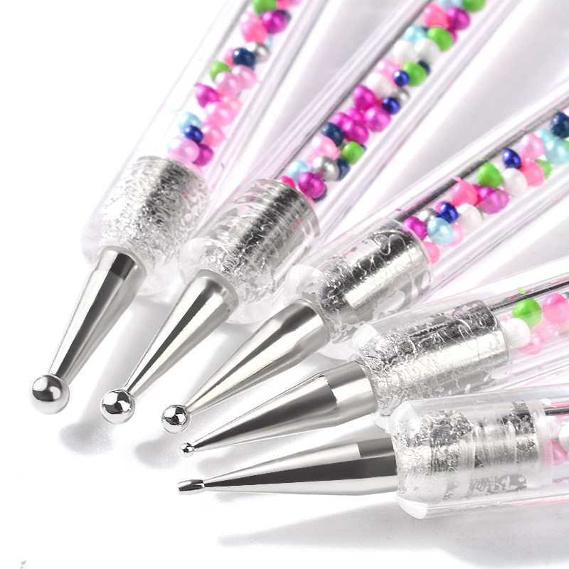 Acrylic Nail Art Dotting Pen UV Gel Painting Drawing Nail Art Dot Point Drill Pen Double Head Decorations Manicure Tools Pluma Punteadora Para Decorac