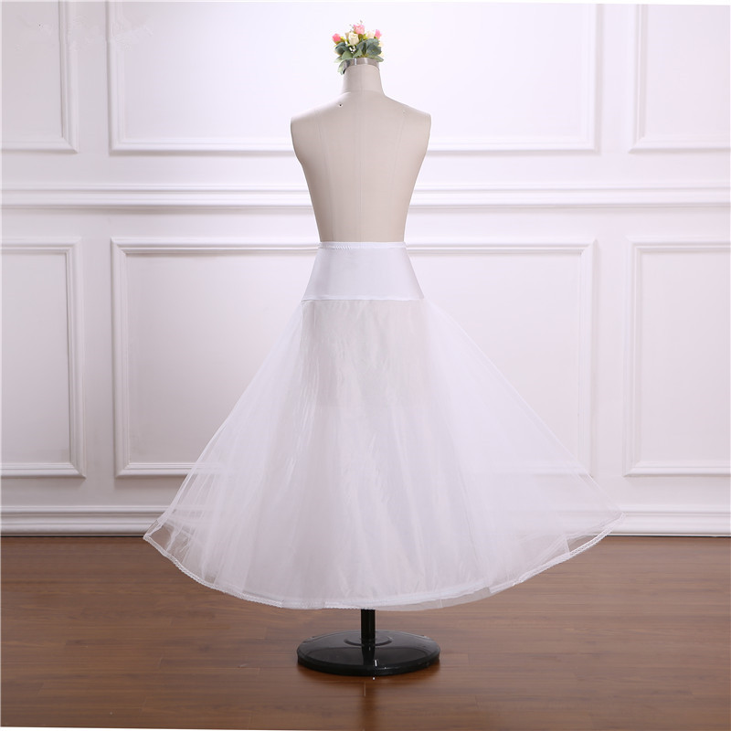 Aline Long Tulle Petticoats for Wedding Dress Crinoline Petticoat Underskirt One Layer Hoop Knitted White Skirt Rockabilly