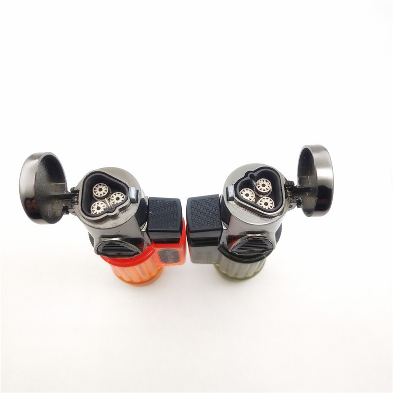 Mini Metal Windproof Refillable Butane Gas 3 Jet Flame Welding Camping Torch Random Color Cigarette Cigar Lighter W260202