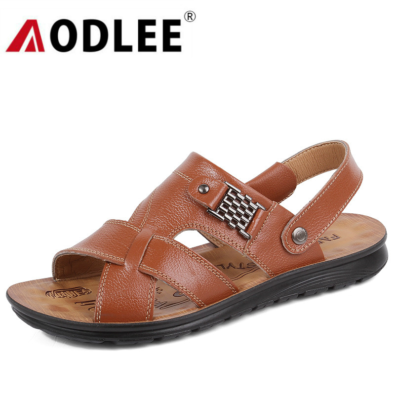 Men Beach Sandals Summer Breath Leather Sandal Fashion Men Non-slip Sandals Slippers Casual Slide-sandal Dropshipping AODLEE, Light brown
Men Beach Sandals Summer Breath Leather Sandal Fashion Men Non-slip Sandals Slippers Casual Slide-sandal Dropshipping AODLEE, Light brown
