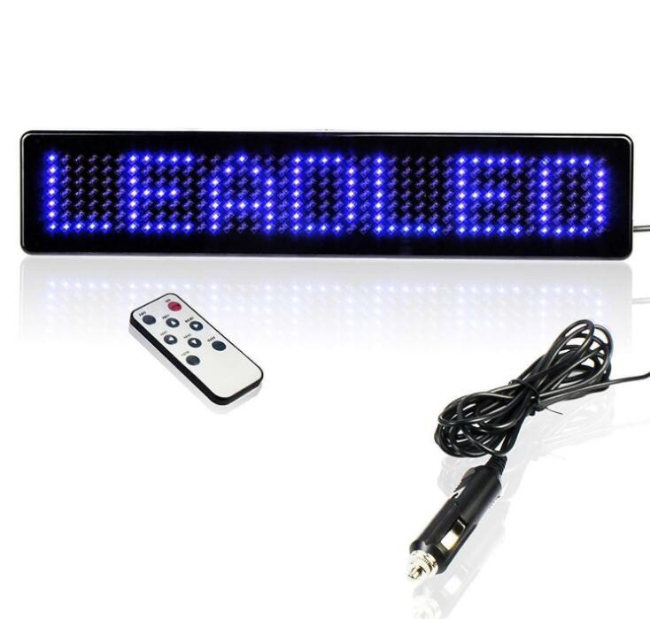 New Blue 12V Car LED Programmable Message Sign Scrolling Display Board With Remote LED display