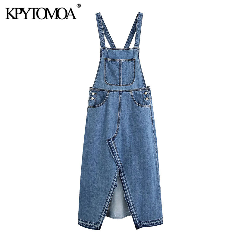 KPYTOMOA Women 2020 Chic Fashion Pockets Denim Overalls Dress Vintage Backless Front Vents Straps Female Dresses Vestidos Mujer, As picture
KPYTOMOA Women 2020 Chic Fashion Pockets Denim Overalls Dress Vintage Backless Front Vents Straps Female Dresses Vestidos Mujer, As picture