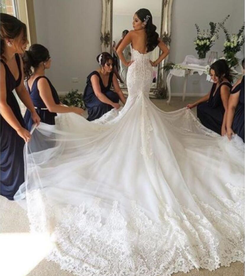 sweetheart mermaid wedding dresses vintage appliques lace bridal gowns vestidos de novia backless boho garden wedding dress