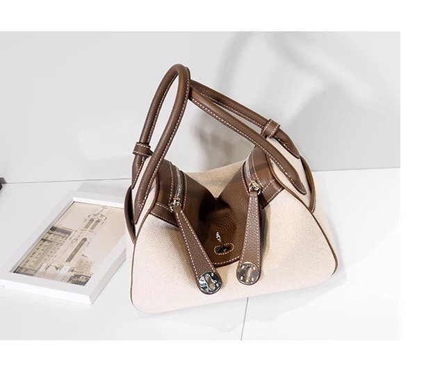 Fashion Bags 26CM 30cm Genuine leather bags Two-tone Fashion Women Handbag 2019 Shoulder bags women Lady Factory wholesale