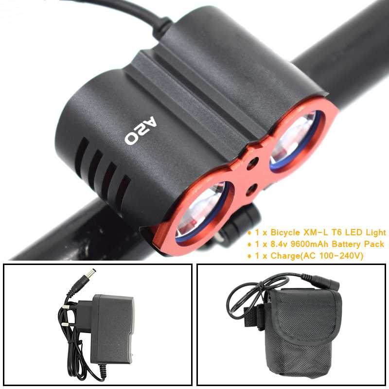 Bicycle Front Light 2x XM-L T6 LED 7000lm Lamp Waterproof Bike Headlight + Bicycle Light Charger + 9600mah battery
Bicycle Front Light 2x XM-L T6 LED 7000lm Lamp Waterproof Bike Headlight + Bicycle Light Charger + 9600mah battery