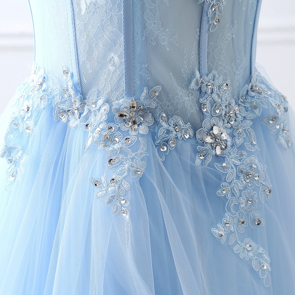2019 Charming Applique Sweetheart Long Prom Dresses Beaded Appliques Princess Formal Evening Party Dress Bridesmaid Wear Party Gown QC1381