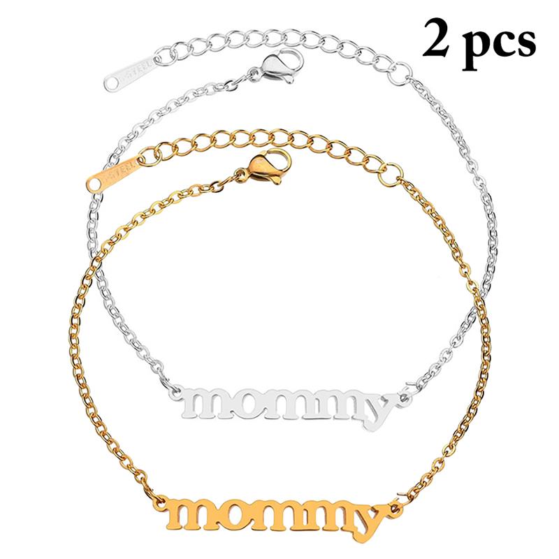 2PCS Sweet Mama Love Female Bracelets Mommy Stainless Steel Charm Bracelet Bangle for Women Mothers Day Gift Minimalist Jewelry
2PCS Sweet Mama Love Female Bracelets Mommy Stainless Steel Charm Bracelet Bangle for Women Mothers Day Gift Minimalist Jewelry