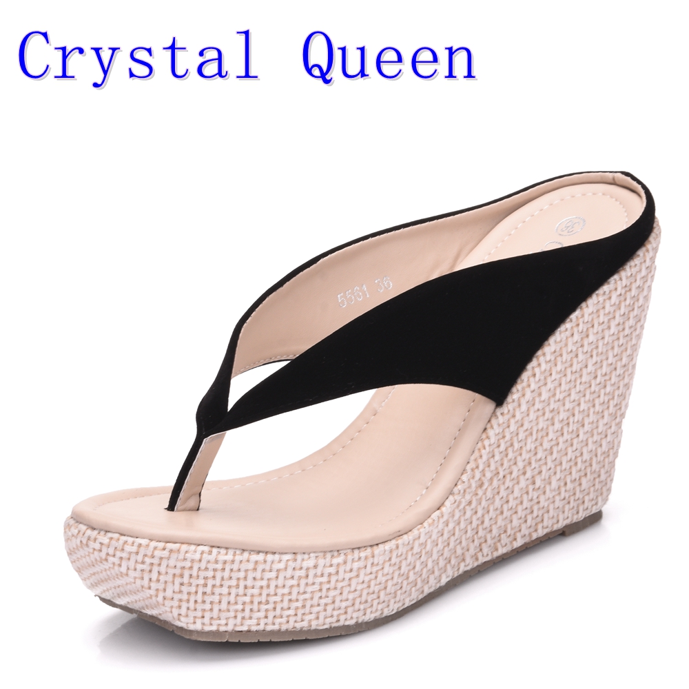 Hot Sale-s Bohemia Wedges Flip Flops Lady Slippers Women Summer Style Shoes