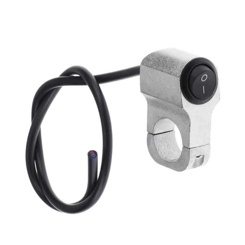Metal Aluminum 2-Wire 7/8in Motorcycle Handlebar Headlight On/Off Switch LED Light Waterproof Motorcycle Accessory