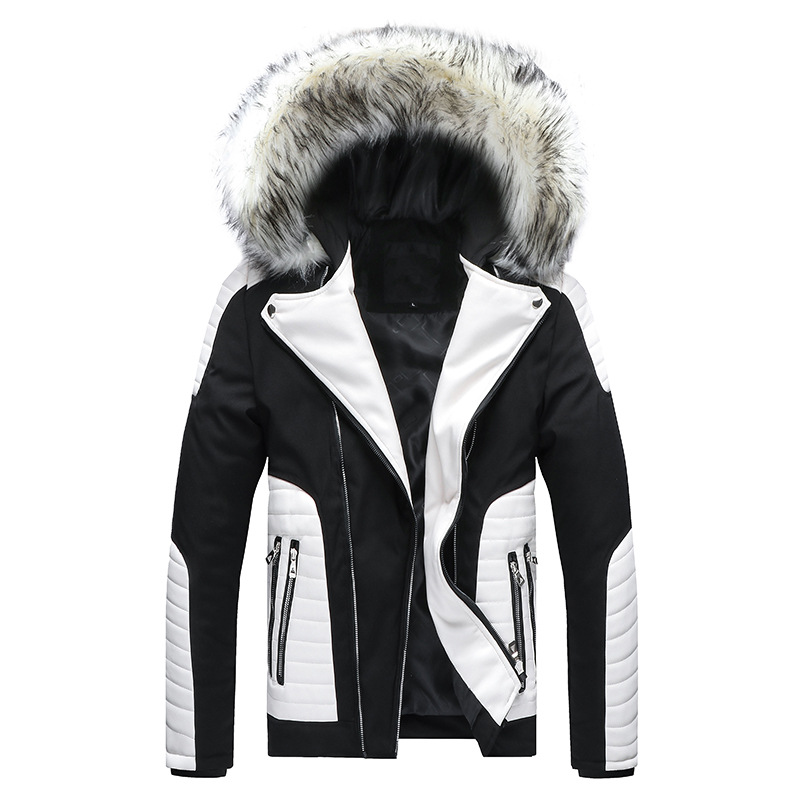 Winter Men's Cotton Coat New Fur Collar Detachable Hooded Pu Jacket Europe Large Size Thick Cotton Clothing Doudoune Homme, Black
Winter Men's Cotton Coat New Fur Collar Detachable Hooded Pu Jacket Europe Large Size Thick Cotton Clothing Doudoune Homme, Black