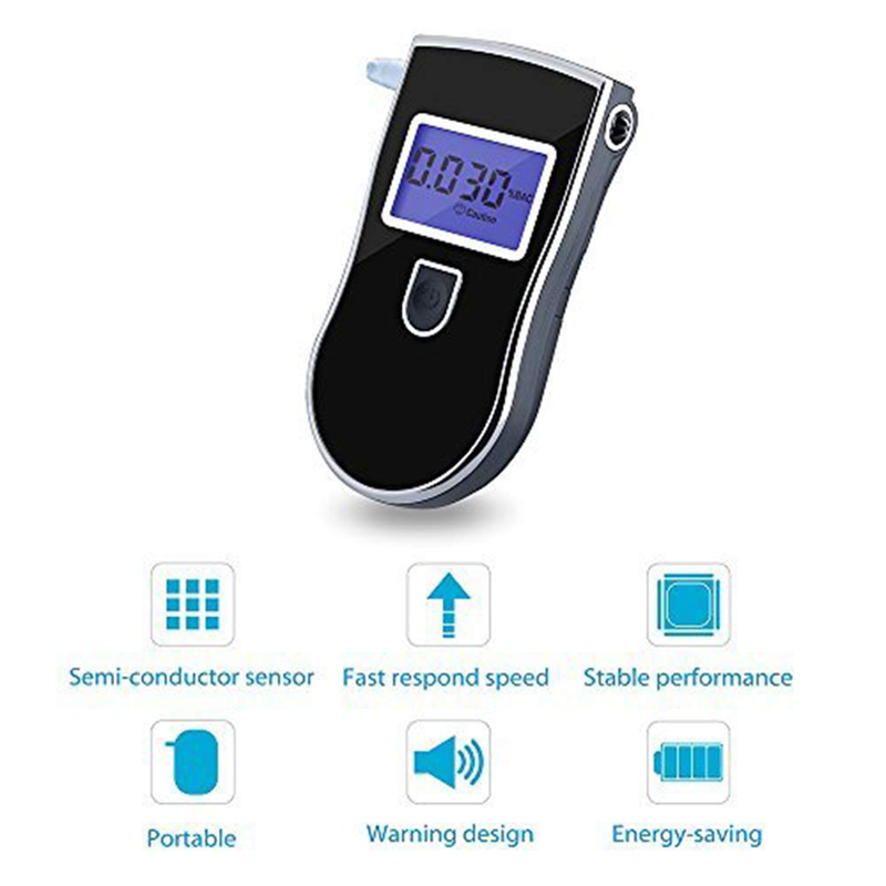 Portable Alcoholism Test Mini Digital Breath Alcohol Tester LCD Breathalyzer Analyzer Detector Practical Breathalyser With CE FDA FCC