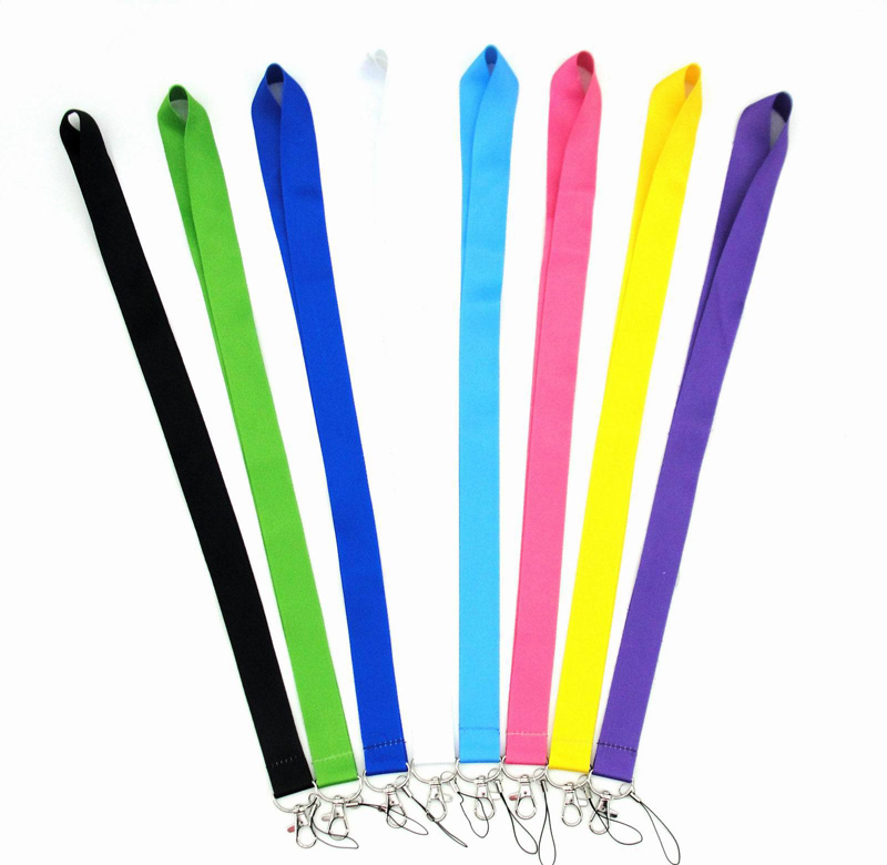 New Style 20pcs Multicolor Mobile Phone Neck Straps Colorful Blank Plain Key Lanyard Badge ID Holders