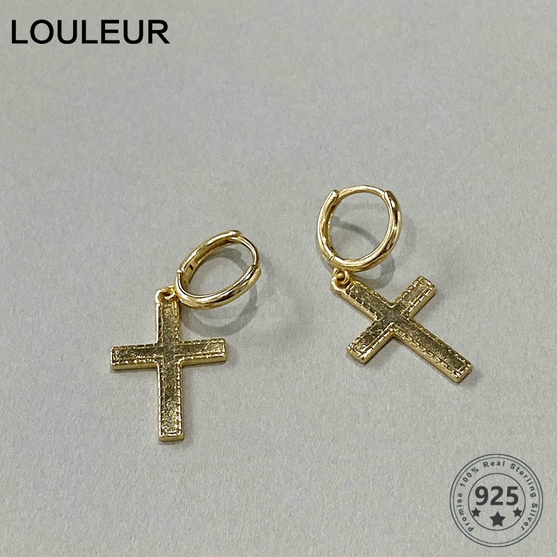 LouLeur 925 Sterling Silver Cross Hoop Earrings Elegant Vintage Gold Earrings For Women Silver Jewelry Wedding Party Girl Gifts
LouLeur 925 Sterling Silver Cross Hoop Earrings Elegant Vintage Gold Earrings For Women Silver Jewelry Wedding Party Girl Gifts