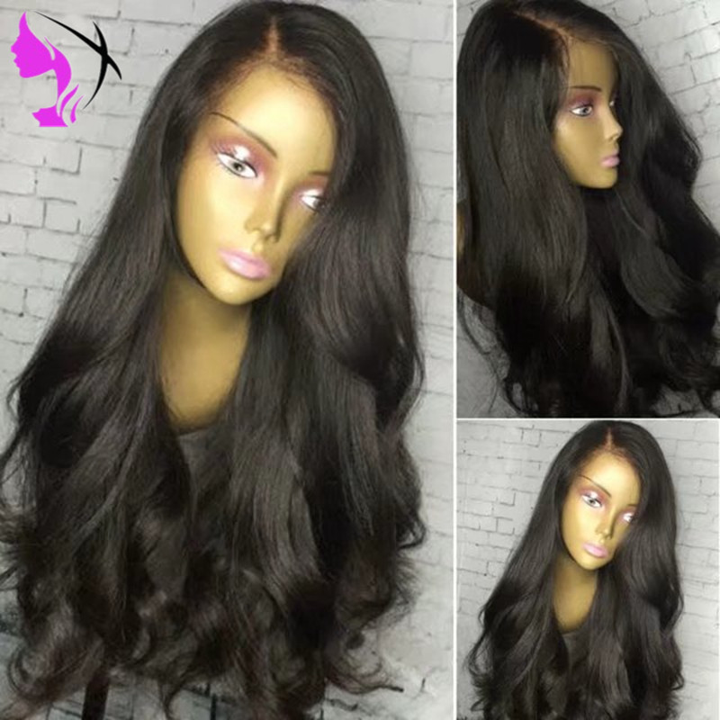 Hotselling Boby wave Lace Front synthetic Wigs heat resistant long Wigs natural Wavy brazilian full Lace Front Wigs For Black Women