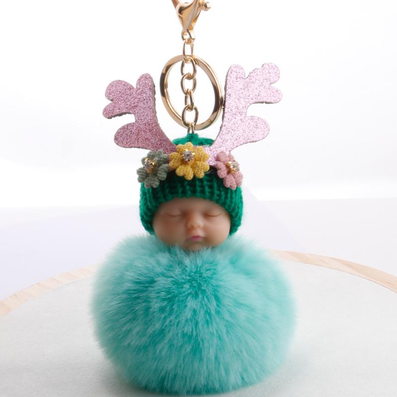 Sleeping Baby Doll Keychain antlers Crystal doll Pompom fake Fur Ball Key Chain Car Key ring Women Holder Bag jewelry
Sleeping Baby Doll Keychain antlers Crystal doll Pompom fake Fur Ball Key Chain Car Key ring Women Holder Bag jewelry
