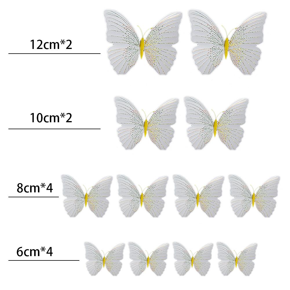 12Pcs 3D Butterfly Wall Stickers Decal Decor Art Fridge Magnet Decoration Home High Quality