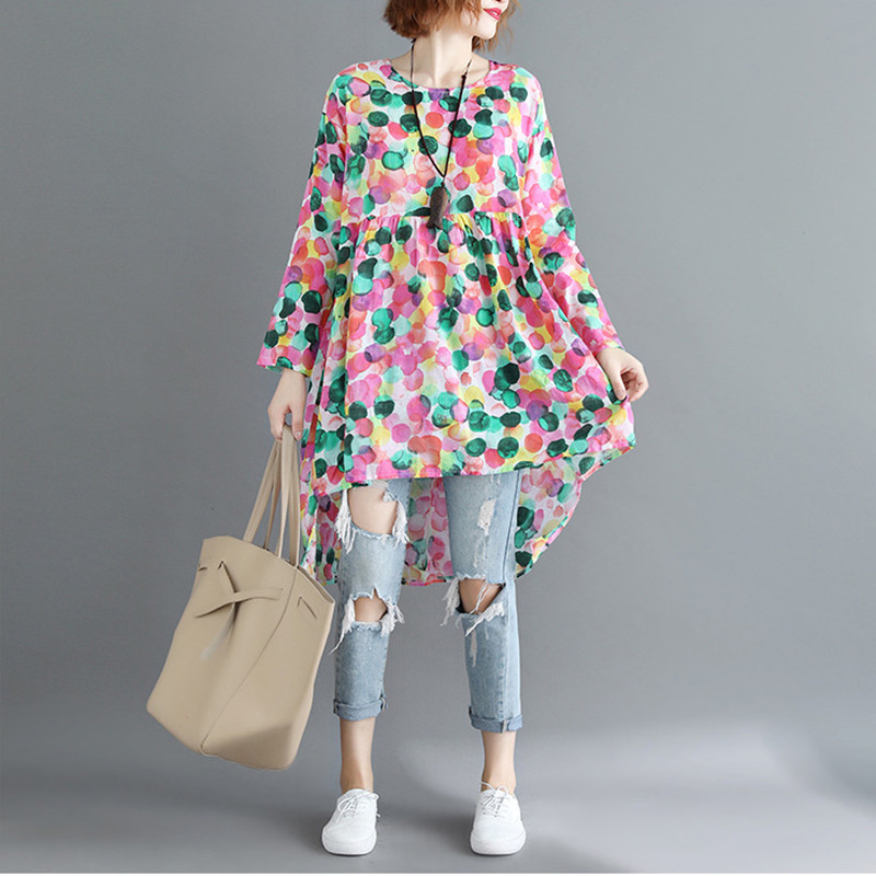 Johnature 2020 Spring Korean Casual Print Plus Size Womens Tops And Blouses New O-neck Full Sleeve Loose Long Irregular Shirts, Pink
Johnature 2020 Spring Korean Casual Print Plus Size Womens Tops And Blouses New O-neck Full Sleeve Loose Long Irregular Shirts, Pink