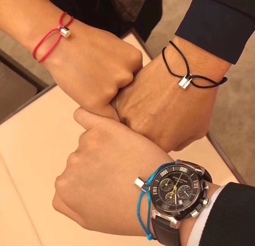 Women and man Handmade Rope with silver lock Bracelet Charm Titanium Stainless Steel many colors rope jewelry free shipping