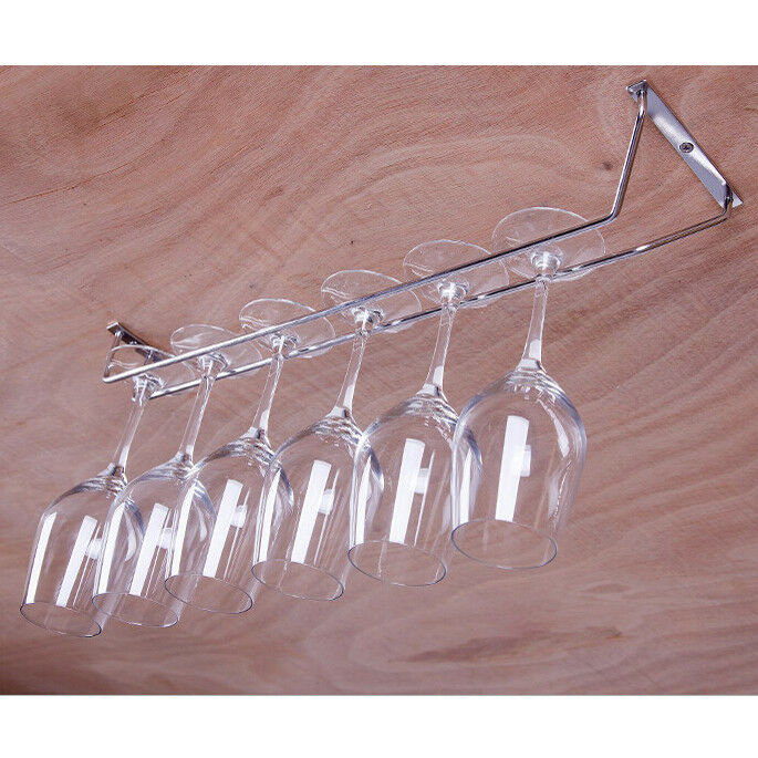 US STOCK 27/35/55cm Wine Glass Hanger Rack Stemware Home Bar Pub Holder Stainless Steel