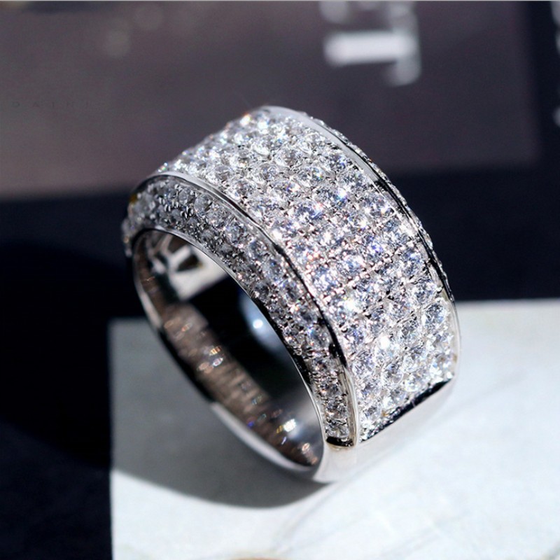 Sparkling Luxury Jewelry Infinite gem 925 Sterling Silver Pave White Topaz CZ Diamond 18K White Gold Plated Wedding Band Ring For Men Gift
Sparkling Luxury Jewelry Infinite gem 925 Sterling Silver Pave White Topaz CZ Diamond 18K White Gold Plated Wedding Band Ring For Men Gift