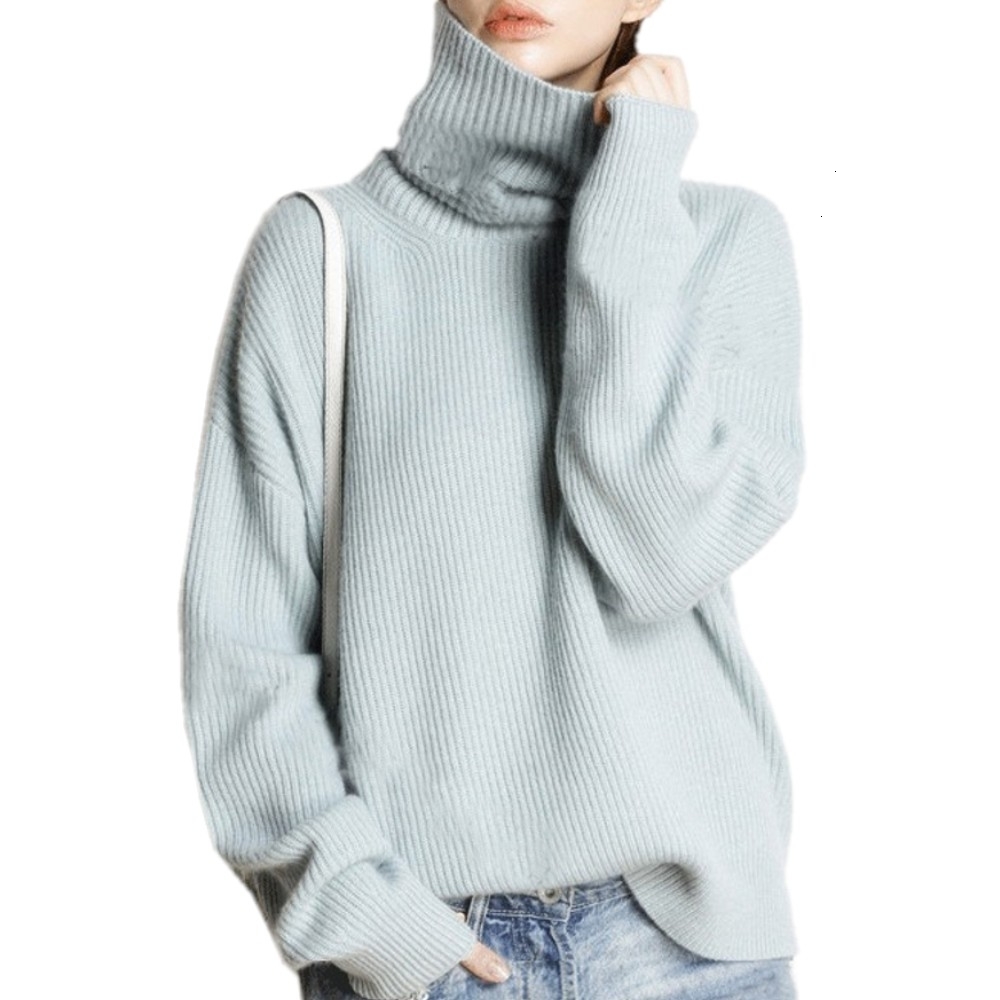 Tailor sheep winter turtleneck sweater women loose head thicker short cashmere sweater female oversize sweaterMX190925