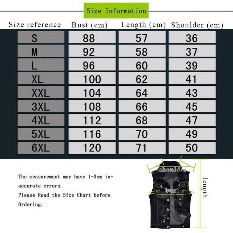 MoneRffi Cotton Jeans Sleeveless Jacket Vest Men Plus Size 6XL Black Denim Jeans Vest Male Cowboy Outdoors Waistcoat Men Jacket S191019