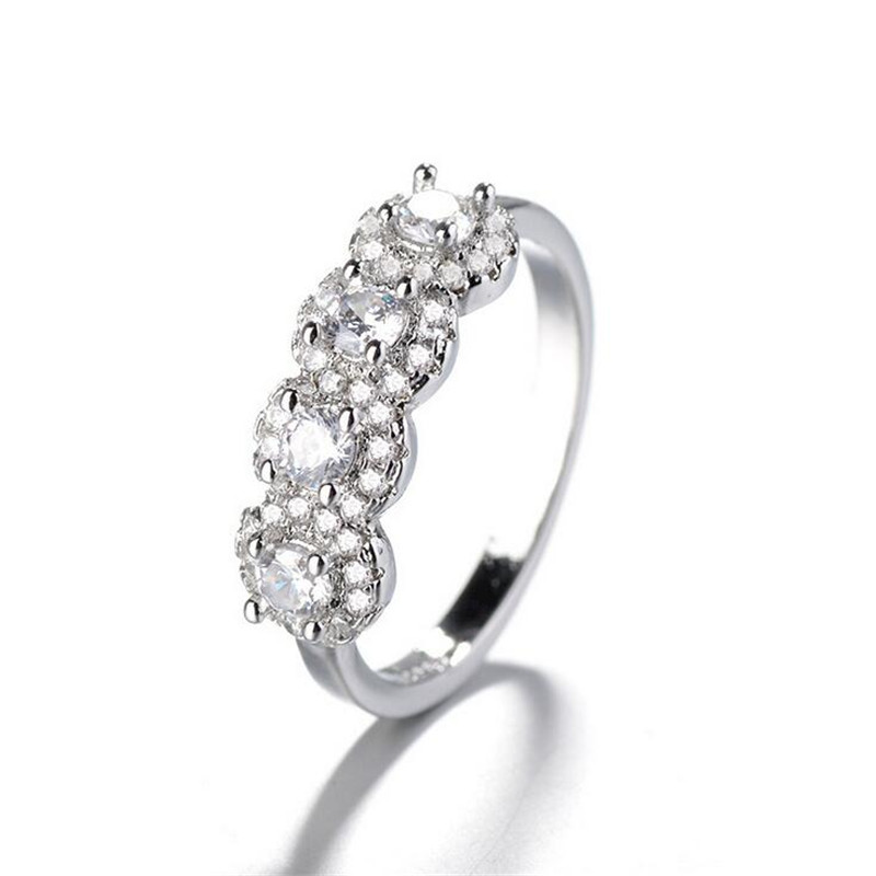 Vecalon Elegant ring 925 Sterling Silver Diamond Engagement wedding band rings For women Bridal Fine Party Finger Jewelry Gift