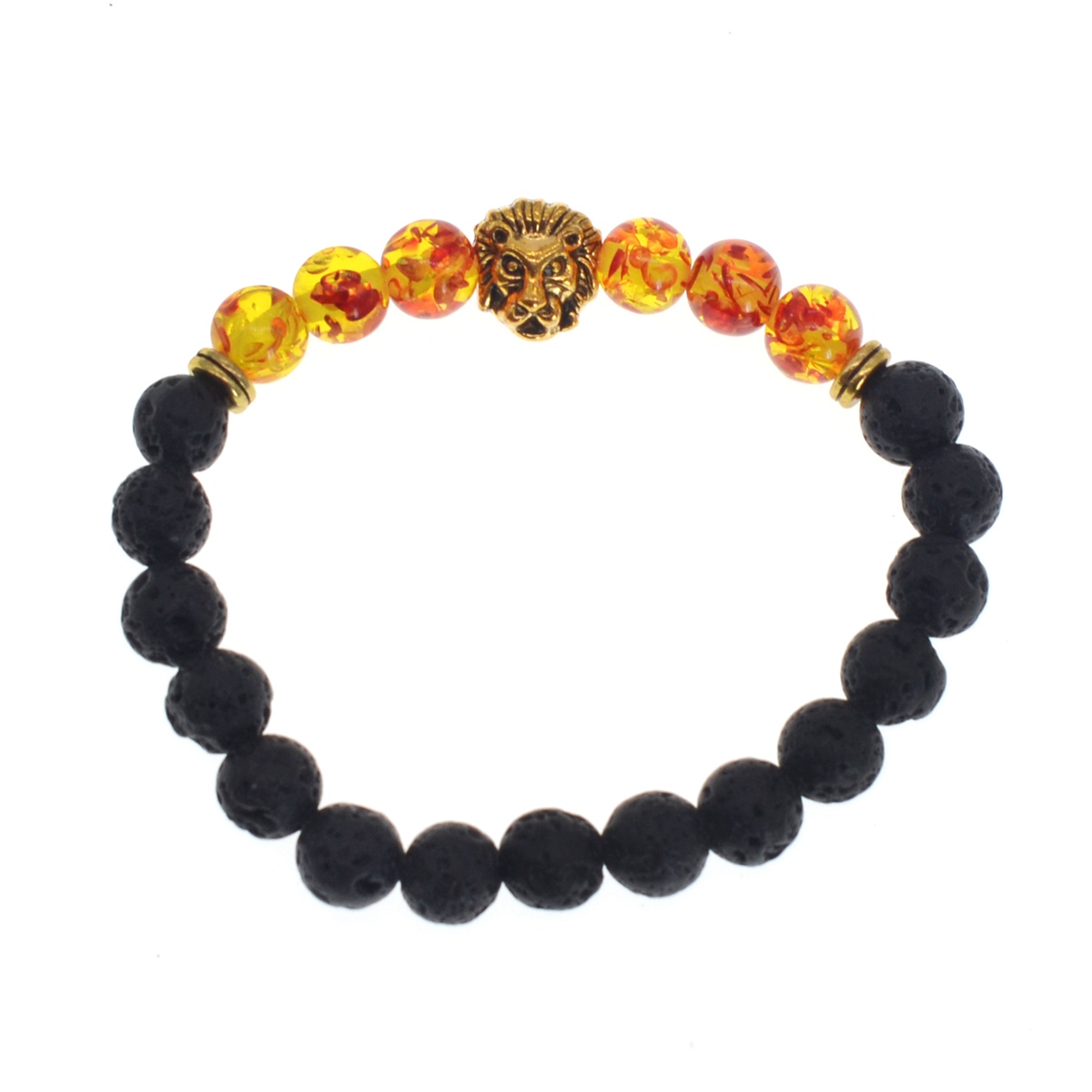 Natural Lava Beads Bead Bracelet Essential Oil Diffusion Yoga Retro Elastic Bead Bracelet Gift Women
