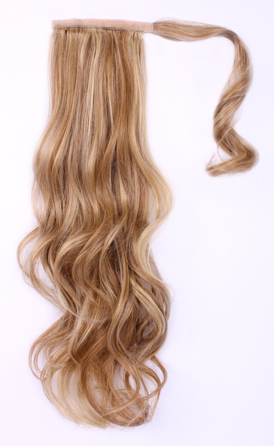 Long high fancy wavy honey blonde ponytail hairstyle 22inch wraps pretty posh playful vintage looks ponytail hairpiece you wil love