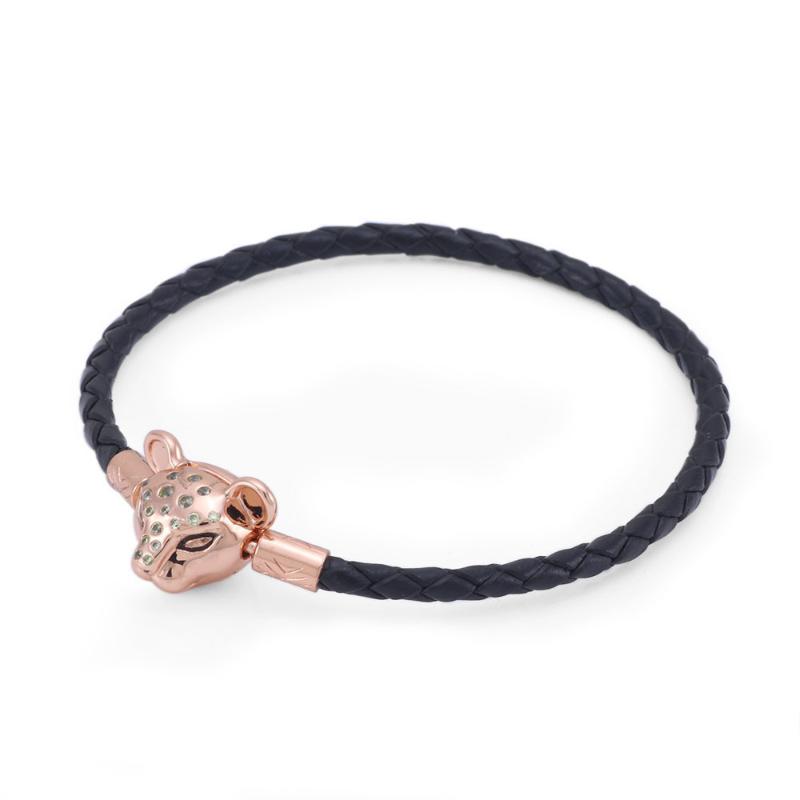 Other Bracelets Real 925 Sterling Silver Rose Gold Shining Princess Lion Black Leather Rope Bracelet Fit European Charm Women Jewelry
Other Bracelets Real 925 Sterling Silver Rose Gold Shining Princess Lion Black Leather Rope Bracelet Fit European Charm Women Jewelry