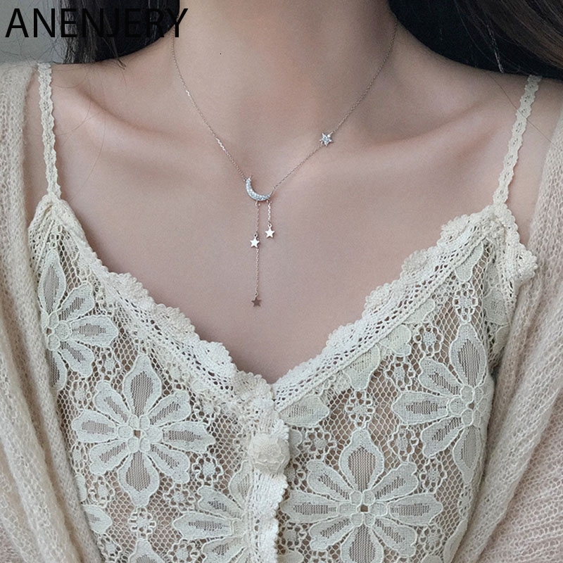 Sweet 925 Sterling Silver Star Moon Tassel Necklaces For Women Choker Collares Wedding Jewelry
Sweet 925 Sterling Silver Star Moon Tassel Necklaces For Women Choker Collares Wedding Jewelry
