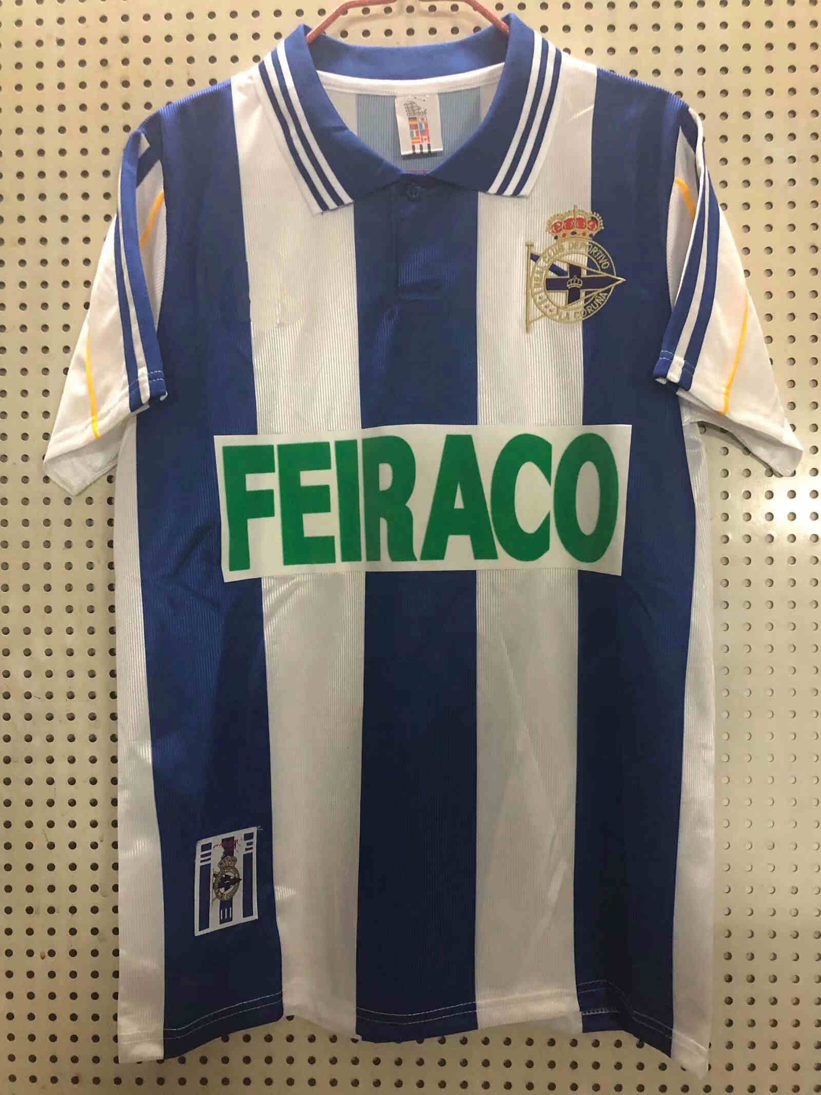 Retro Deportivo La Coruna soccer jerseys 1999 2000 Coruna TURU DJALMINHA FLORES MAKAAY PAULETA FRAN 99/20 football shirt, 99/20 home
Retro Deportivo La Coruna soccer jerseys 1999 2000 Coruna TURU DJALMINHA FLORES MAKAAY PAULETA FRAN 99/20 football shirt, 99/20 home