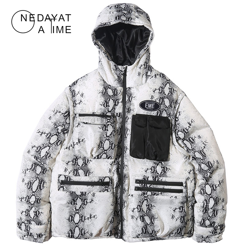 Winter Thick Warm Hooded Jacket Parka Multi Zipper Pockets Snake Python Skin Print Jacket Parka Men Windbreaker Streetwear Coats, White
Winter Thick Warm Hooded Jacket Parka Multi Zipper Pockets Snake Python Skin Print Jacket Parka Men Windbreaker Streetwear Coats, White