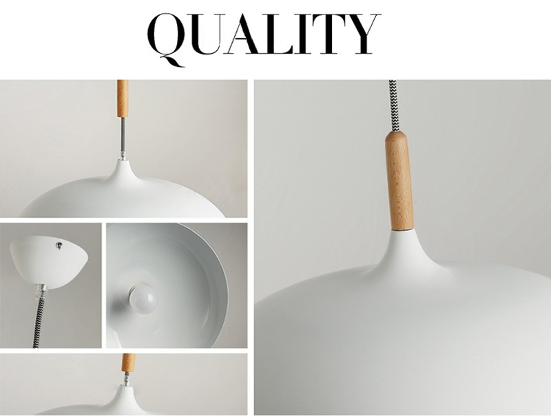 LED Minimalist Modern Pendant Lamps E27 Wood & Aluminum Lampshade Hanging Lights 110V 220v for Art Fashion Decor Luminaire