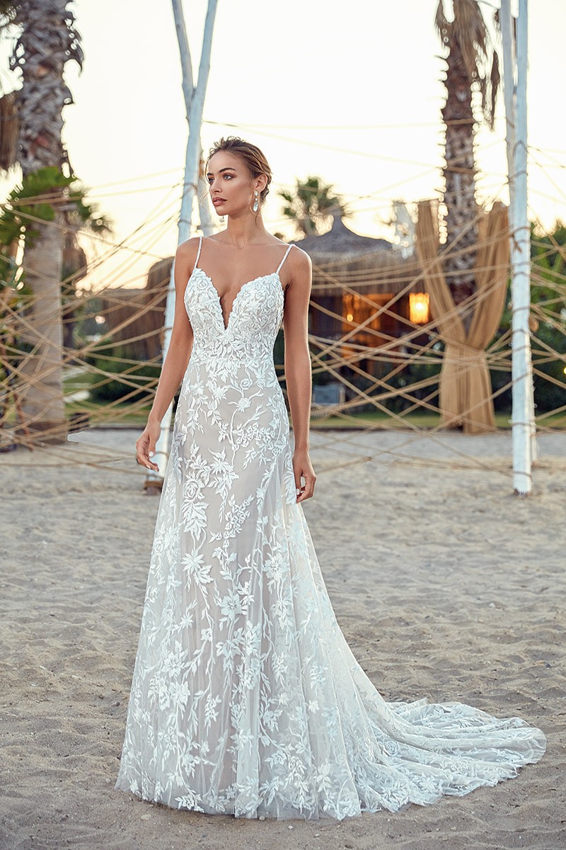 Eddy k Beach Wedding Dresses Spaghetti Lace Bridal Gowns vestido de novia Backless Boho Beach Wedding Dress Plus Size