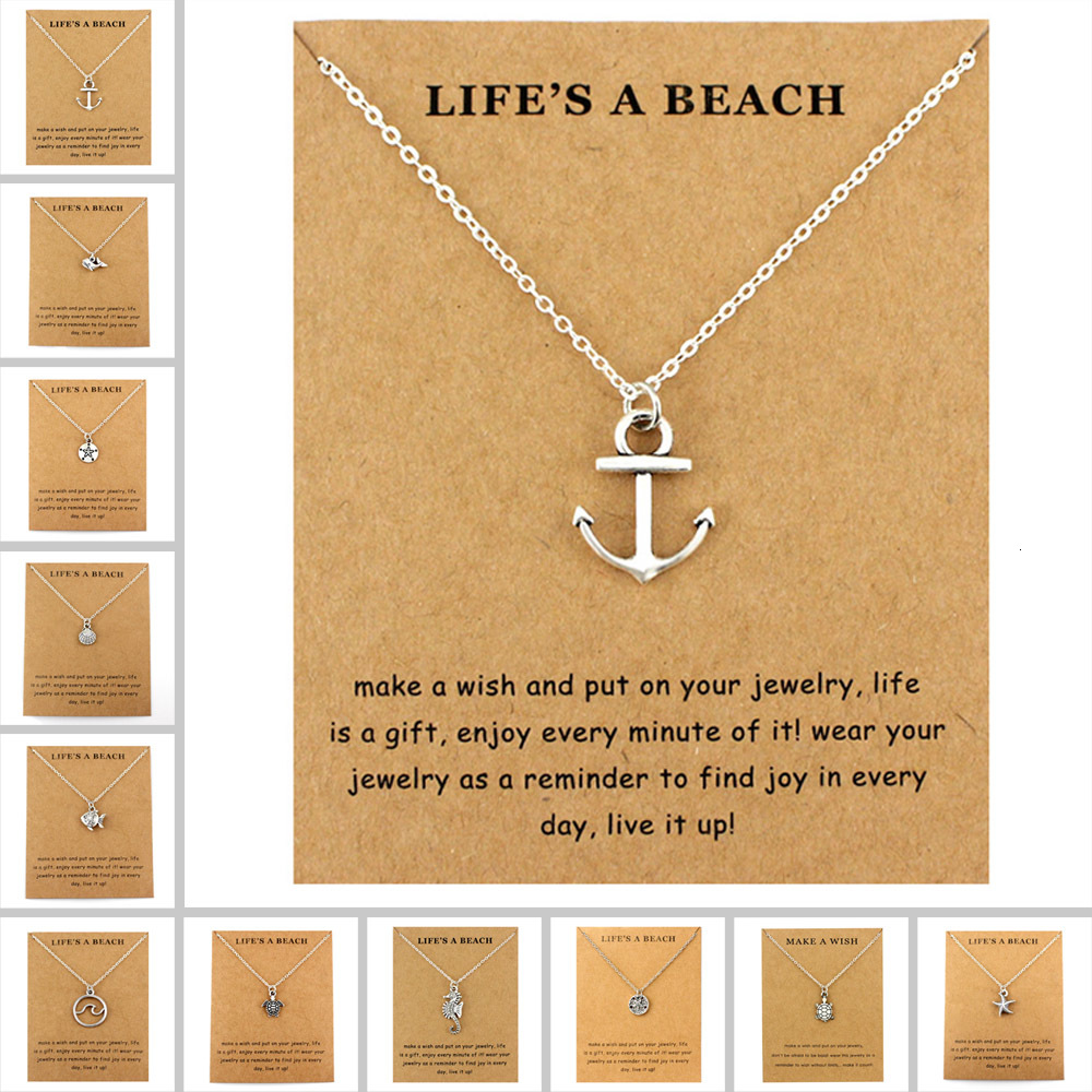 Seahorse Sailing Sand Dollar Starfish Conch Shell Ocean Waves Sea Turtle Fish Shark Pendants Necklaces Women Fashion Jewelry
Seahorse Sailing Sand Dollar Starfish Conch Shell Ocean Waves Sea Turtle Fish Shark Pendants Necklaces Women Fashion Jewelry