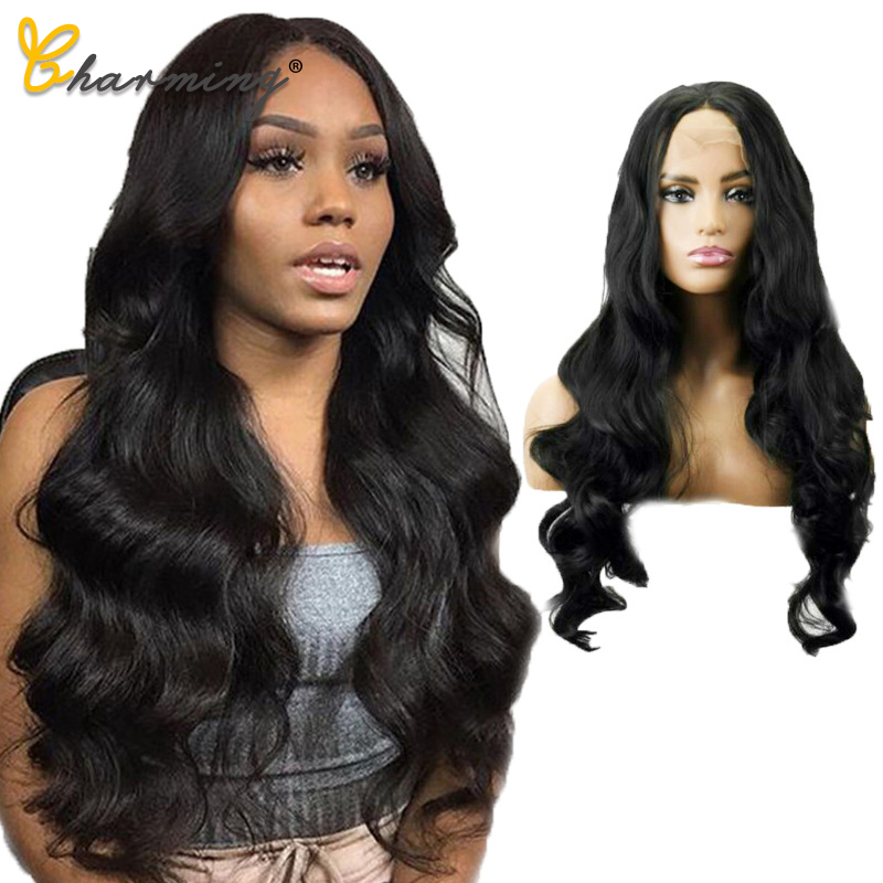 

CHARMING Long Hair Wavy Wigs Heat Resistant Synthetic Wig Ombre Grey/Blonde/Black Daily/Party/Cosplay Natural Fiber Hair Women