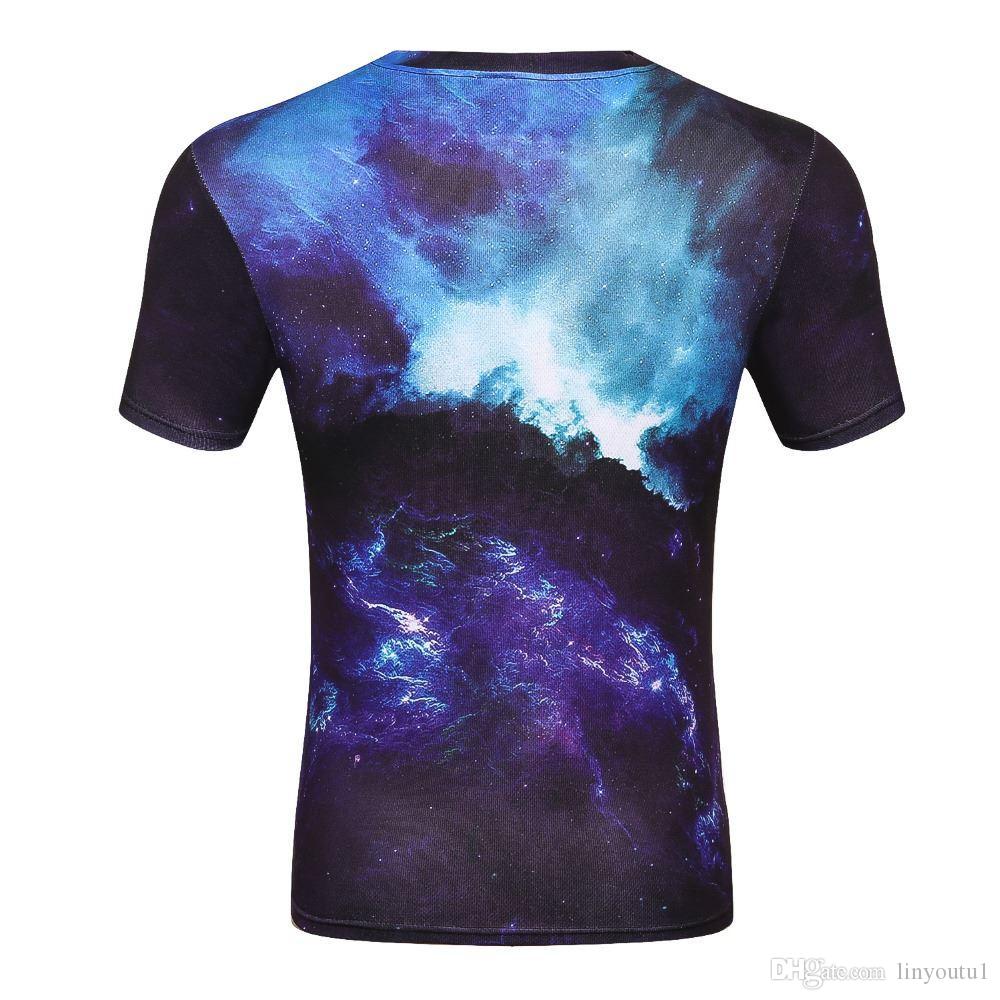 2018 Fashion T Shirt Men Space Galaxy Printed 3d T-shirt Street Wear Short Sleeve Casual Tees Plus Size