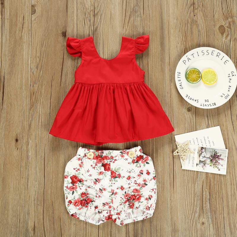 Summer Toddler Girl Set Red Dress Shirt + Floral Shorts 2PCS Fashion Baby Set Kids Suit Clothes, White floral
Summer Toddler Girl Set Red Dress Shirt + Floral Shorts 2PCS Fashion Baby Set Kids Suit Clothes, White floral